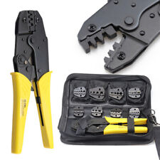 Ratcheting Crimping Tool Kit Cord End Terminals Wire Crimper Pliers W 8 Dies