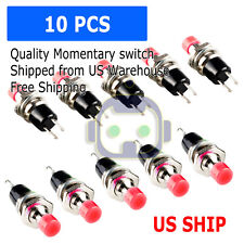 10pcs Lockless Momentary On Off Push Button Red Mini Switch Pbs-110 M121