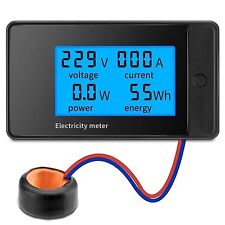 Lcd Panel Digital Monitor Voltage Voltmeter Ammeter Watts 100a 85-400v Ac
