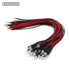 20pcs Pre-wired Resistor 26awg 20cm Wire Bright White 2mm Led Lamp Light 12v