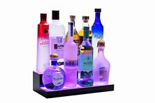 Led Lighted Bar Shelf - 16in 2 Step Illuminated Liquor Bottle Display Shelf