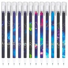  12pcs Constellation Erasable Gel Pens With Eraser 0.5mm Erasable Rollerbal...