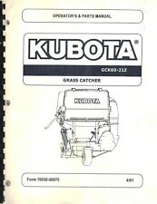 Kubota Gck60-21z Grass Catcher Parts Manual New