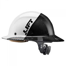 Lift Safety Dax 5050 Carbon Fiber Full Brim Hard Hat White-black New Blemished