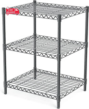 3 Tier Grey Storage Racks And Shelving - Heavy Steel Material Pantry Shelves - A