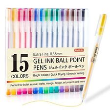 Gel Ink Ball Point Pens Shuttle Art 15 Colors Japanese Style Pens 0.38mm Extra