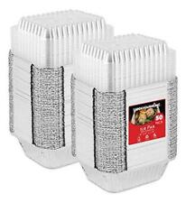 Aluminum Pans With Clear Plastic Lids 50 Pack 1 Lb Foil Pans - To Go Food