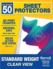 Sheet Protectors 8.5 X 11 Inch Clear Page Protectors For 3 Ring Binder Plastic