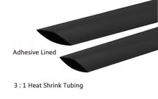 1dia Black Adhesive Lined Heat Shrink Tubing Wires Insulation Protection 15ft