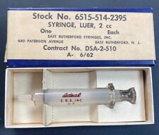 Vtg Ideal Hypodermic Syringe Luer One 2 Cc Glass East Rutherford 1962 Sealed
