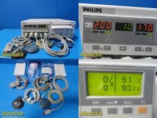 Philips Series 50xm M1350b Maternal Fetal Monitor W Transducers Leads 29675