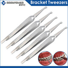 5 Dental Direct Bracket Holder Orthodontic Bonding Serrated Instruments Tweezers