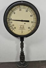 Vintage Industrial Marsh Instrument Master Gauge Pressure Large 9 On Stand