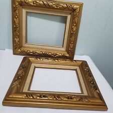 Antique Vintage Style Carved Gold Gilded Frames Set Two For Image 10 X 8