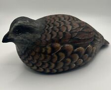 Hand Crafted Carved Painted Wood Bobwhite Quail Bird Figure Vintage Antique