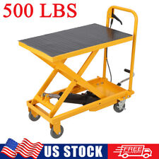 500 Lbs Hydraulic Lift Table Cart Manual Single Scissor Lift Table 28.4 Height