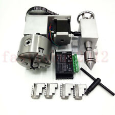 A 4th-axis Cnc Rotary Axis Dividing Head 3 4-jaw Tb6600 Driver Cnc3040 Router