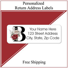 60 Return Address Labels Personalized Printed Stickers 34 X 2 14 Rose Monogram