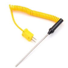 K-type Thermocouple Probe Digital Thermometer Steel Sensor Spiral Cable