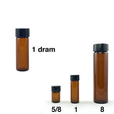Amber Glass Vial 1 Dram With Polyseal Screw-on Lid