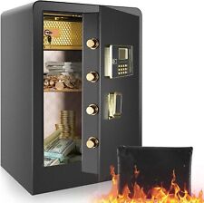 Max Large 4.5 Cu.ft Safe Box Double Lock Account Fireproof Lockbox Home Office