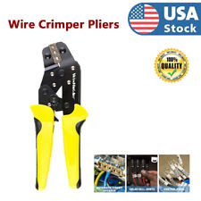 Pro Ratchet Crimper Pliers Crimping Tool Cable Wire Electrical Terminals Kit Us