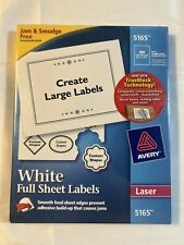 Avery 5165 Full Sheet Labels 8-12 X 11 White 100 - Sealed