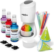 Shaved Ice Snow Cone Machine Kit With 3 16oz Syrup Flavors 25 Snow Cone Cups