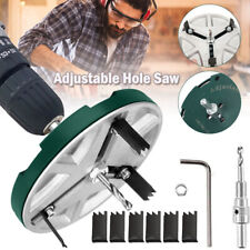 Punching Saw Circle Hole Cutter Wood Drywall Drill Bit Saw Tool Kit Adjustable