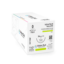 Vetersut Vetlon Nylon Usp 0 12 36mm Fslx 12 Count Veterinary Suture