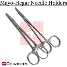 2 Pcs Mayo Hegar Needle Holder Driver Surgical Suturing Forceps Piercing Plier