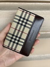 Unused Burberry Nova Check Bifold Compact Wallet Business Card Id Holder