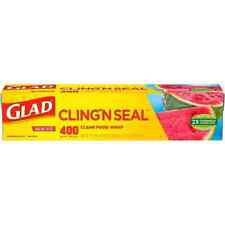Glad Cling N Seal Clear Plastic Food Wrap 400 Sq. Ft.roll 2 Rolls