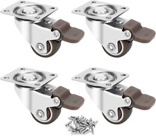 1-inch Casters Set Of 4 Small Low Profile Caster With Locking Brake 360 Plat
