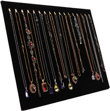 Necklace Display Jewelry Tray Organizer Pad Showcase Display Case 17 Hooks