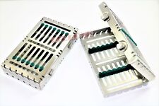 2 German Dental Autoclave Sterilization Cassette Box Tray For 7 Instrument-green