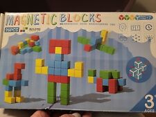 Magnetic Blocks 25 Peice Building Creative Cube Missing 3 Blue Peices