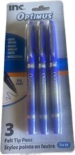 New Inc Optimus Felt Tip Pens Fine Point 1 Pack Of 3 Pens Optimus Blue Ink