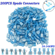 200x Insulated Female Male Spade Terminal Crimp Quick Disconnect Wire Connectors