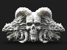 3d Model Stl File For Cnc Router Laser 3d Printer Dragon Skull