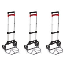 Magna Cart Personal Mci Folding Hand Truck With Rubber Wheels Black 3 Pack