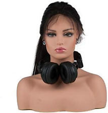 Realistic Mannequin Head With Shoulders Plastic Mannequin Heads For Wigs Earring