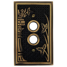 Victorian Style Single Gang Push Button Switch Cover Plate Heavy Highlighted