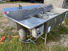 Commercial 3 Compartment 102 X 40 Stainless Steel Sink With Disposal Faucets