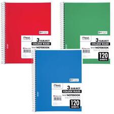 Mead Spiral Notebook 3 Subject College Ruled Paper05748 120 Sheets 10-12 X ...