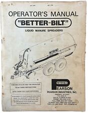 Better Bilt Liquid Manure Spreader Manual Pearson Industries Operators Book
