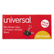 Universal Mini Binder Clips Zip-seal Bag 14 Capacity 58 Wide Black 144bag