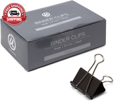 Binder Clips Large 2-inch Width 1-inch Paper Holding Capacity Black And Silve