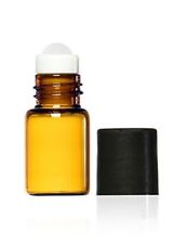 3ml Amber Glass Roll-on Bottle With Glass Ball Black Caps 12