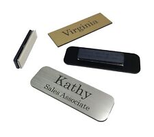 Customized4u 1inx3in Employee Personalized Name Tag Badge Pin Or Magnet Attac...
